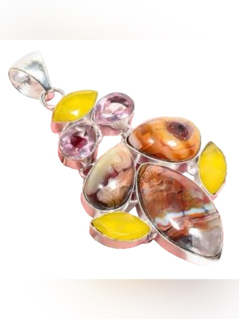 Crystal Goddess Gemstone Silver Pendant